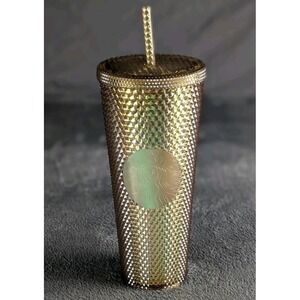 NEW Disneyland  Starbucks 50th Anniversary Gold Studded Tumbler with‎ Straw 24oz
